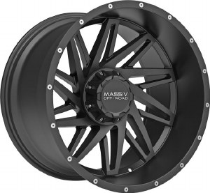 20X10 5-127 / 5-139.7 NEG18 87.1 SATIN BLACK WITH MILLED RIVETS