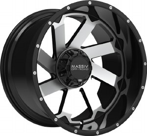 20X12 6-135 / 6-139.7 NEG44 108 BLACK WITH MACH FACE / MILLED RIVETS (FITS 2019+)