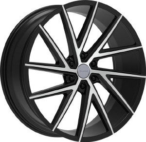 24X9.5 6-139.7 +24 78.1 BLACK W/MACH FACE (FITS 2019+)