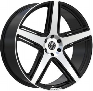 22X9.0 5-120 +40 74.1 BLACK W/ MACH FACE - CLASSICO