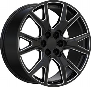 22X9.5 6-139.7 +25 78.1 BLACK AND MILLED (FITS 2019+)