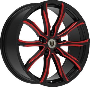 18X8.0 5-114.3 +38 73.1 BLACK WITH RED MILLING