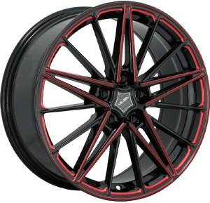 18X8.0 5-114.3 +38 73.1 BLACK AND RED MILLED