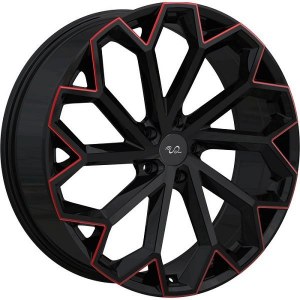 20X8.5 5-114.3 +35 73.1 BLACK AND RED MILLED (MILLED VERSION 2)
