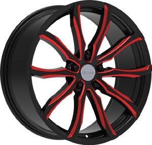 20X8.5 5-120 +35 74.1 BLACK AND RED MILLED 20X8.5 5-120 +35 74.1 BLACK AND RED MILLED