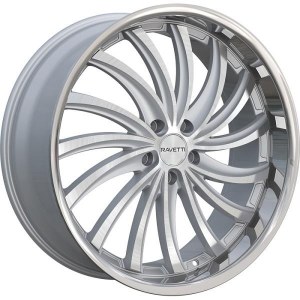 22X9.0 5-120 +35 74.1 SILVER BRUSHED WITH STAINLESS LIP