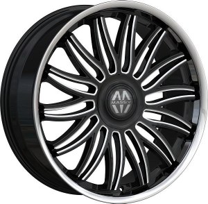 22X9.0 5-112 / 5-114.3 +40 74.1 BLACK AND MILLED STAINLESS LIP FOATING CAP - FUEGO