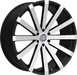 24X9.5 6-139.7 +25 78.1 BLACK W/MACH FACE (FITS 2019+) **ONLY SOLD IN SETS OF 4**