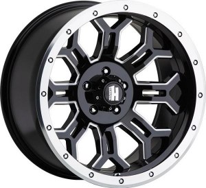 20X9.0 5-127 NEG12 78.1 BLACK MILLED WINDOWS FAUX BEADLOCK 20X9.0 5-127 NEG12 78.1 BLACK MILLED WINDOWS FAUX BEADLOCK