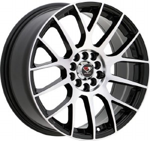 17X7.5 5-114.3 / 5-120 +38 74.1 BLACK W/MACH FACE