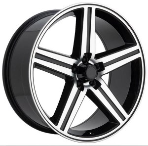 22X9.0 5-120 +15 74.1 BLACK W/MACH FACE **ONLY SOLD IN SETS OF 4**