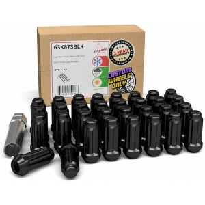 14 MM 2.0 BLACK CLOSED END SPLINE LUGS - (32 LUGS + 1KEY)