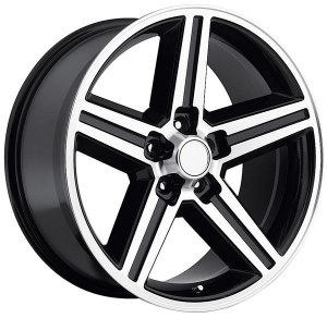 24X10 5-120.65 +10 74.1 BLACK W/MACH FACE - IROC REPLICA