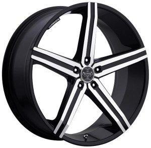 22X9.0 5-115 +15 74.1 BLACK AND MACHINED **ONLY SOLD IN SETS OF 4**