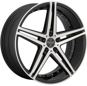 22X9.5 5-115 +15 74.1 BLACK AND MACHINED **ONLY SOLD IN SETS OF 4**