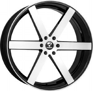 24X9.5 6-135 +30 87.1 BLACK WITH MACHINED FACE