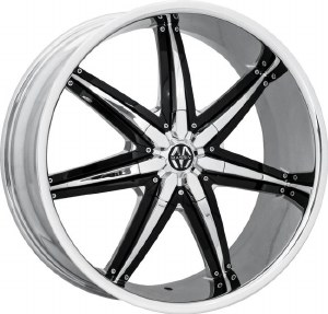 22X9.5 6-135 / 6-139.7 +30 87.1 CHROME/BLACK INSERTS - SPLINE (PRE 2019 ONLY)