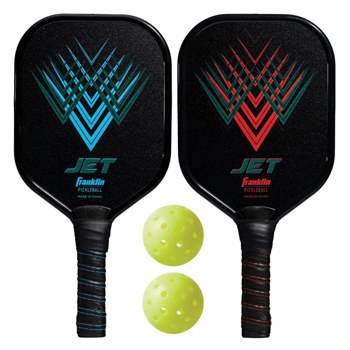 2 Aluminum Paddles & Pickleballs Set - Jets - by Franklin