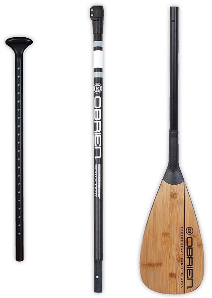 3 Piece Adjustable Bamboo Blade Aluminum SUP Paddle by O'Brien