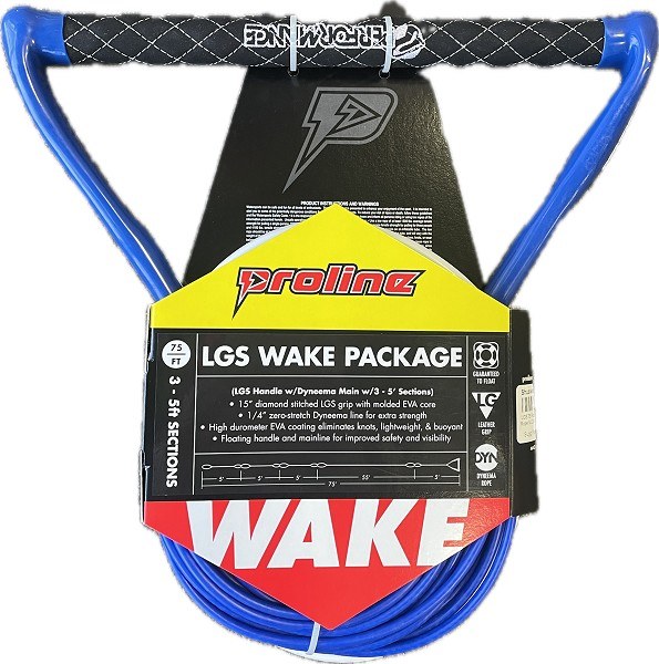 LGS 75 Foot Dyneema Wakeboard Rope & LGS Handle Combo - Blue - by Proline