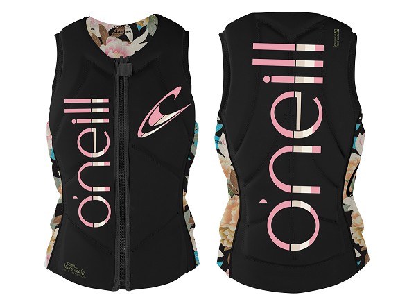 O'Neill Womens Slasher Comp Style Vest - Blk/Floral - 4