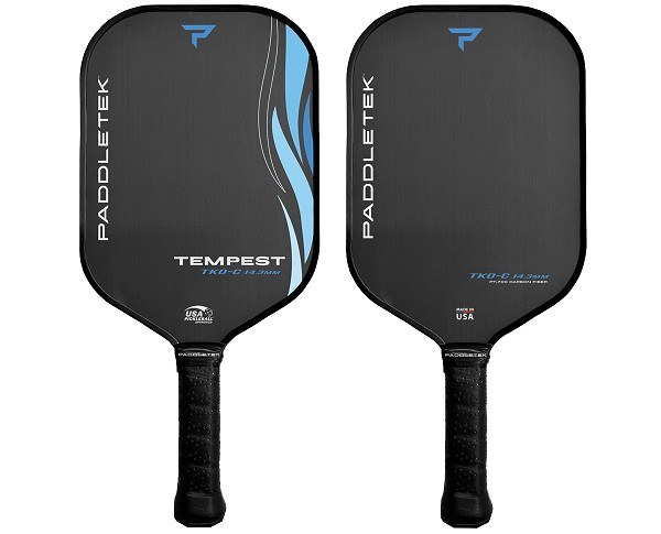 Tempest TKO 14.3 - Paddletek RAW Carbon Paddle - Blue  DEMO PADDLE SOLD AS IS