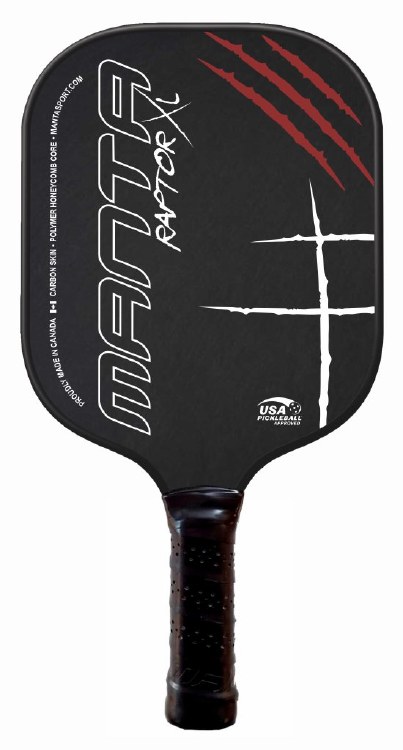Manta Raptor XL Carbon Pickleball Paddle - Red