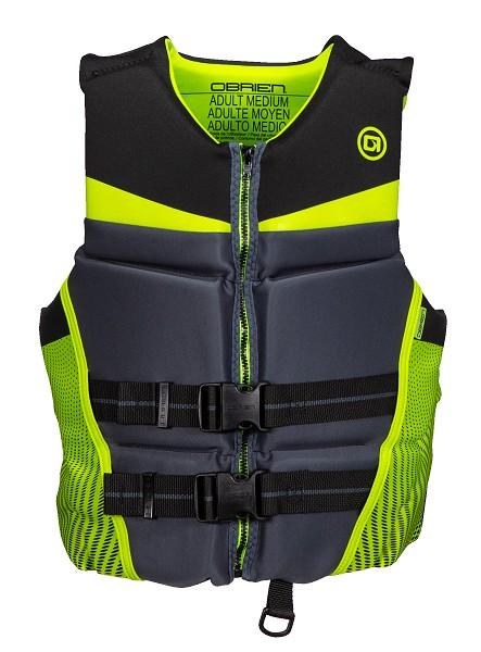 O'Brien Men's Flex V-Back Hmz Life Jacket - Black/Lime - M