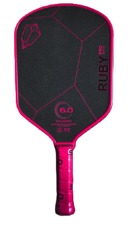 Six Zero Ruby Pro 14 MM - Pink/Rubine - Pickleball Paddle