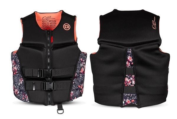 O'Brien Women's V-Back HMZ Vest - Coral/Floral - Small