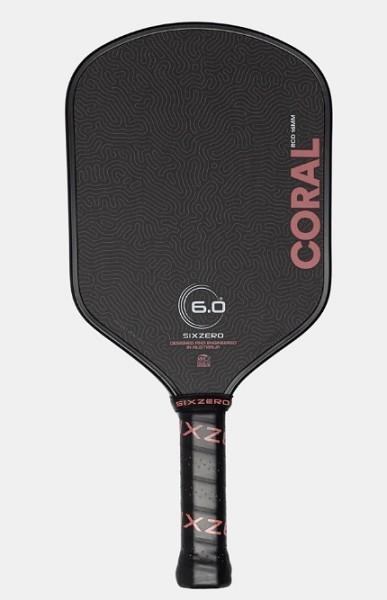 Six Zero Coral Hybrid 16 MM - Pickleball Paddle - Black