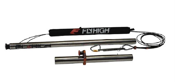 Fat Pole 2 Piece Extended Wakeboarding Pylon  - Stainless Steel - by Fly High