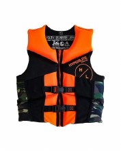 Additional picture of Hyperlite Youth Life Vest - Orange/Camo (55-88 lbs) | Kids PFD