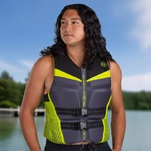 Additional picture of O'Brien Men's Flex V-Back Hmz Life Jacket - Black/Lime - M