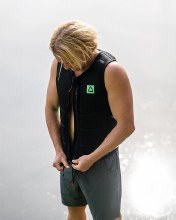 Additional picture of Follow Men's Corp Impact Vest - Black/Green - Medium