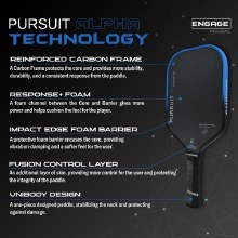Additional picture of Engage Alpha Raw Carbon 16 MM - Pickleball Paddle
