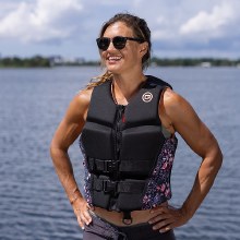 Additional picture of O'Brien Women's V-Back HMZ Vest - Coral/Floral - Small
