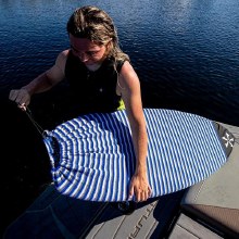 Additional picture of Phase 5 Wakesurf Board Sock - White/Blue - Small