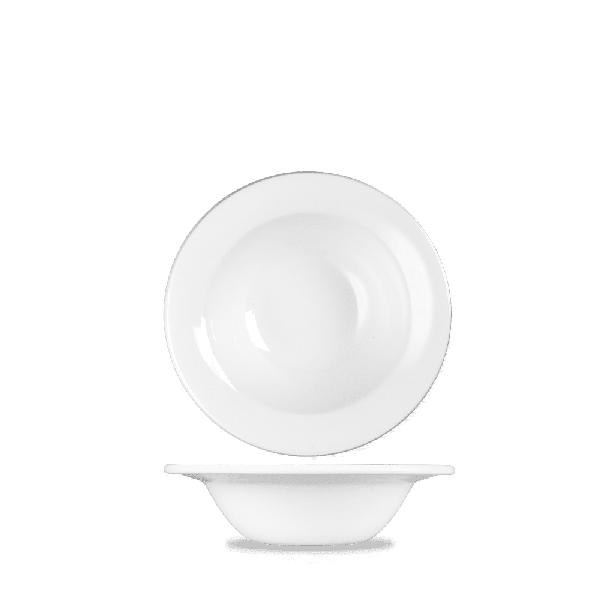VPOB1 - Churchill China- 9 oz-  6.625" x (17cm) White Rimmed Bowl - ea (clearance)