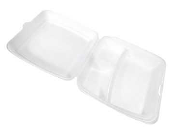 FST5A - 9.2in x 9.7in x 3" x- Foam Large Hinged Lid 3-Compartment Container 200 - cs