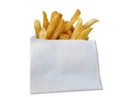 320485- 5in x 1.5in x 4.5" x - French Fry 'Sta Dri' Large Bag - WHITE 2000 - cs