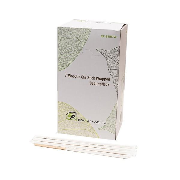 STIR7W- 7" x  Wrapped Stir Stick 500- BOX