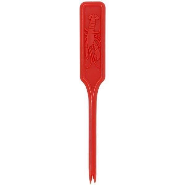 LOB1 - Lobster Fork Red PLASTIC 500 - cs (CLEARANCE)