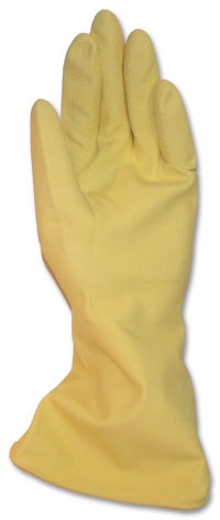 Rubber Glove - YELLOW - LIGHT DUTY - LARGE - pair