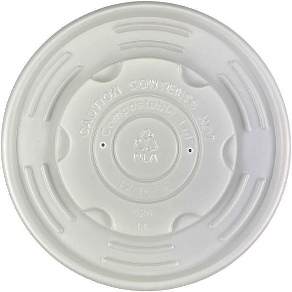 80252LCP - PLA Compostable Lid for 12 \16\32 oz Food Container 500 - cs