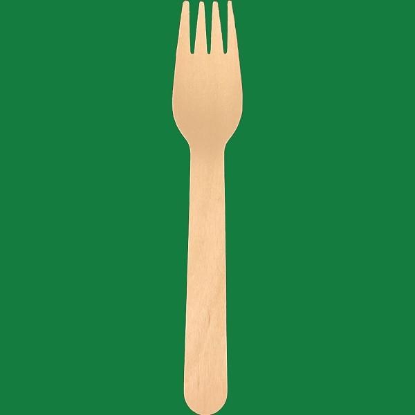 80681- 6" x  Compostable Wooden Fork - 1000 - cs