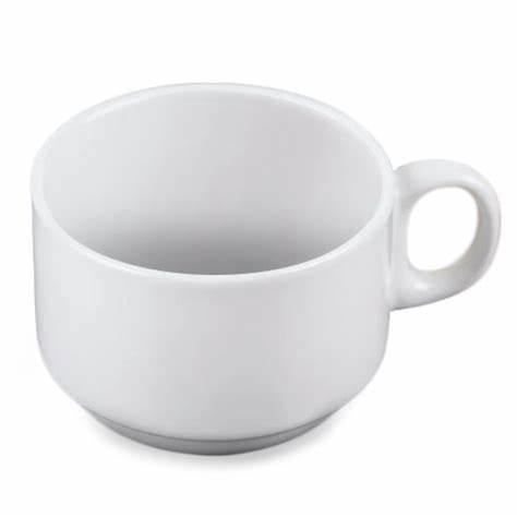 7 oz - Stackable  Coffee Cup - WHITE - dz (Clearance)