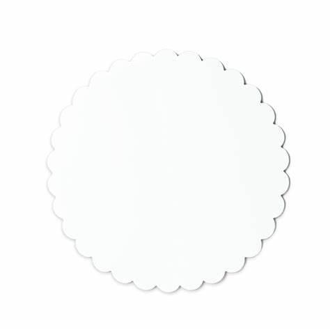 8" x White Scalloped Grease Proof Circles 250 - cs