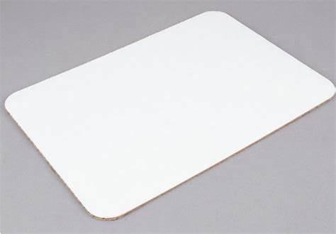 13in x 17" x - Waxed Corrugated Half Slab Cake Board - WHITE  **50** -  cs