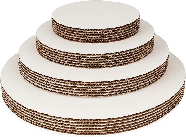 12" x - Round Waxed Cake Board - WHITE 25 - cs
